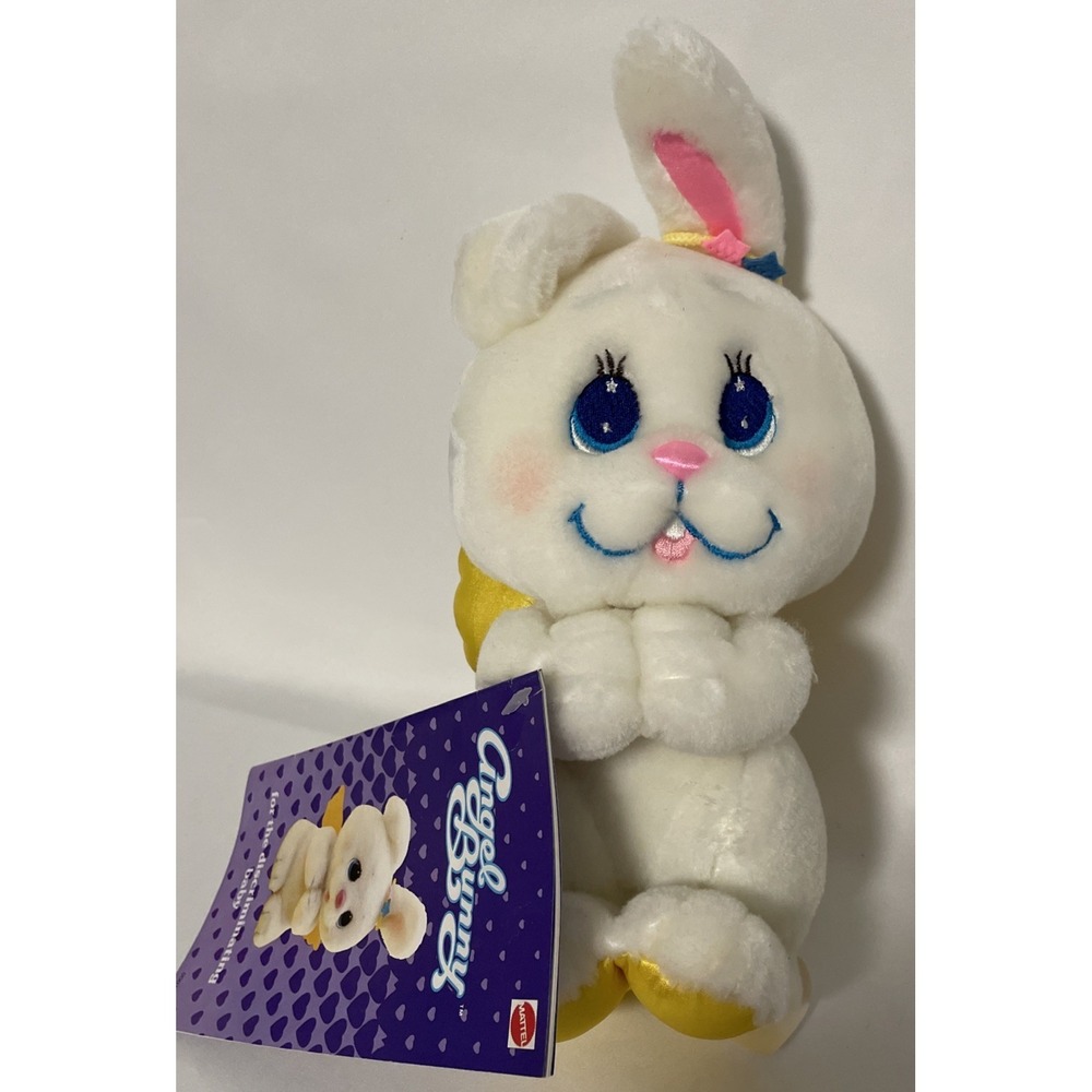 NEW Mattel Angel Bunny Rabbit Vintage 1984 Satin Wings Lovey Plush Stuffed Toy